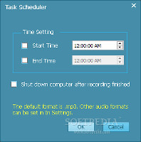 Showing the task scheduler in Tenorshare iGetting Audio